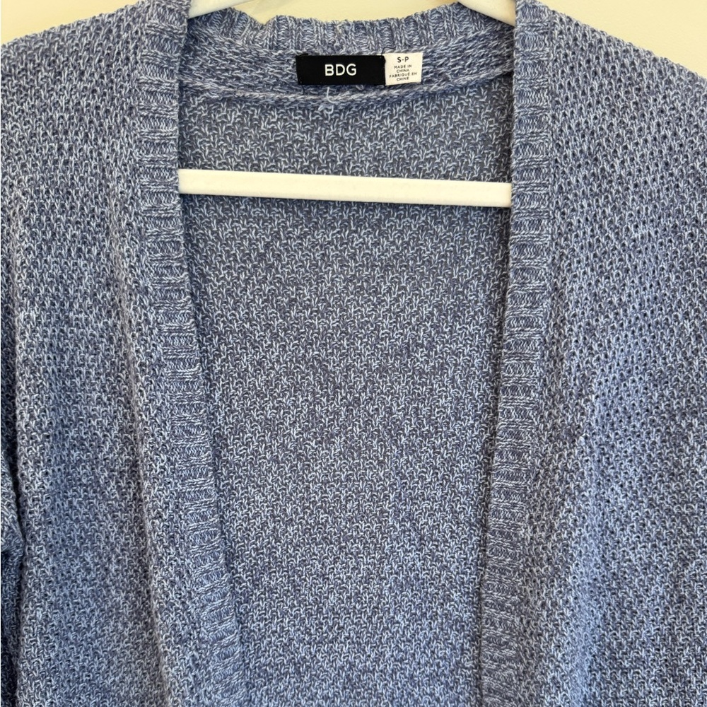 BDG Urban Outfitters Blue Open Front Knit Cardigan - Size Small - Picture 2 of 5